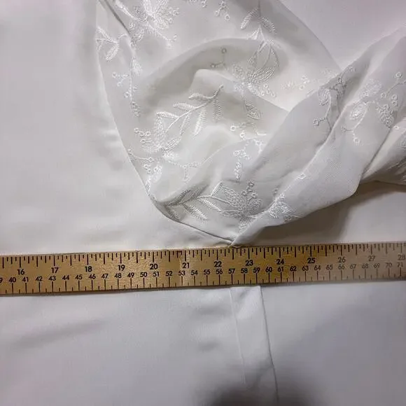 Soft Surroundings Lorenza White Embroidered Puff Sleeve Blouse Women’s XL - Picture 7 of 12